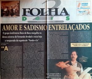 Fando e Lis_estreia julho de 2001_Folha de Londrina (F2)